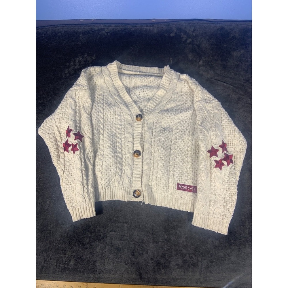 Taylor Swift Folklore Cardigan Women's Sweater Cream Cable Knit